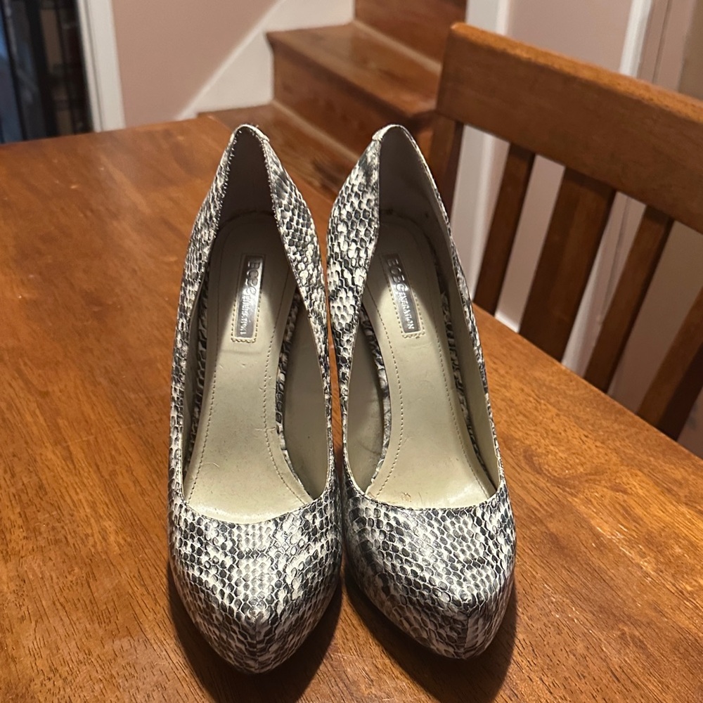 BCBG Snakeskin Heels